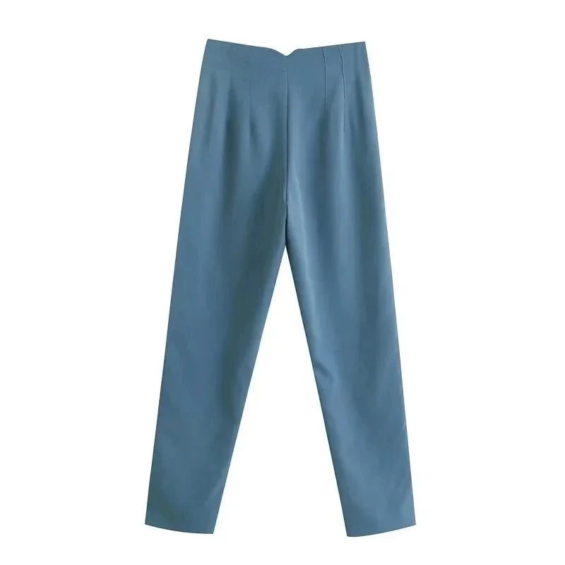 Lavinque Trousers Bleu / XS Pantalon Chino Beige | Taille Haute | Classique et Élégant
