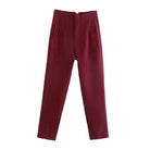 Lavinque Trousers Bordeaux / XS Pantalon Chino Beige | Taille Haute | Classique et Élégant
