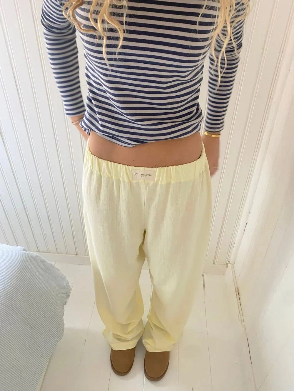 Lavinque Trousers Jaune / XS Pantalon Décontracté Rose | Taille Élastique | Doux et Confortable