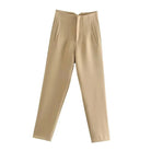 Lavinque Trousers Kaki / XS Pantalon Chino Beige | Taille Haute | Classique et Élégant