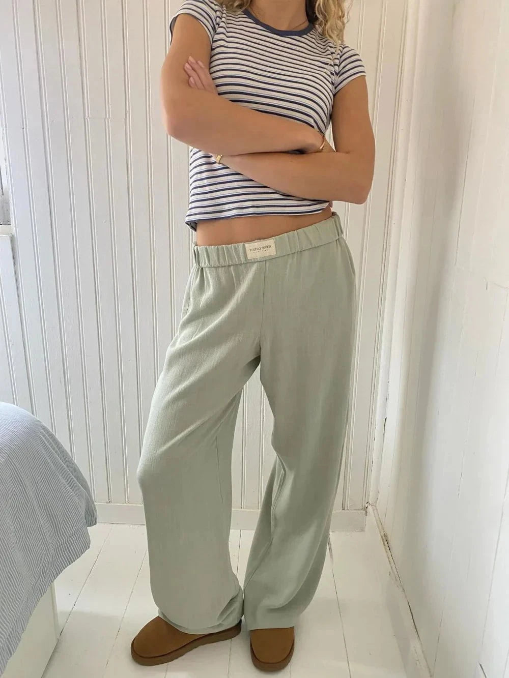 Lavinque Trousers Pantalon Décontracté Rose | Taille Élastique | Doux et Confortable