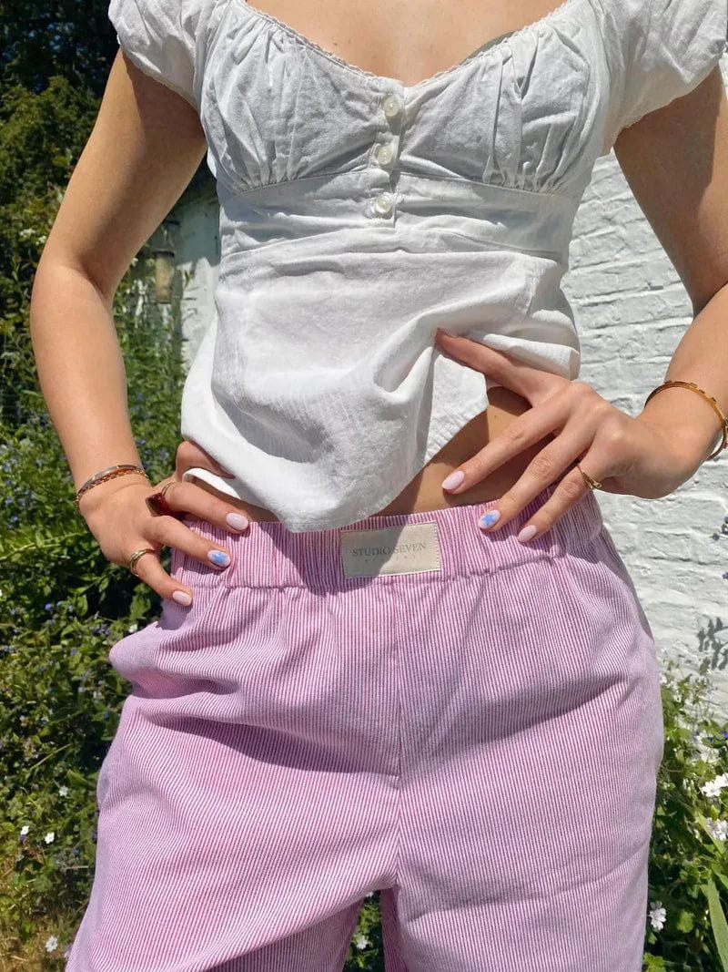 Lavinque Trousers Pantalon Décontracté Rose | Taille Élastique | Doux et Confortable