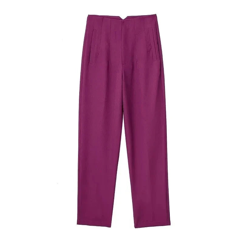 Lavinque Trousers Pourpre Clair / XS Pantalon Chino Beige | Taille Haute | Classique et Élégant