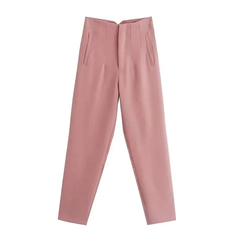 Lavinque Trousers Rose / XS Pantalon Chino Beige | Taille Haute | Classique et Élégant