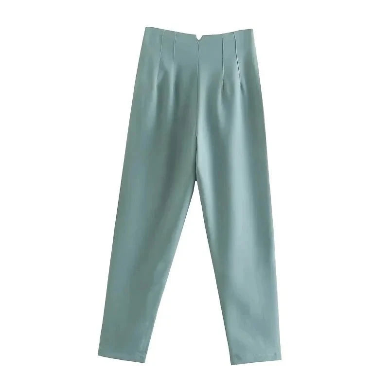 Lavinque Trousers Vert / XS Pantalon Chino Beige | Taille Haute | Classique et Élégant