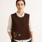 Lavinque Vest Gilet Sans Manches Brodé | Style Bohème | Coupe Ample & Détails Noués