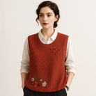 Lavinque Vest Gilet Sans Manches Brodé | Style Bohème | Coupe Ample & Détails Noués