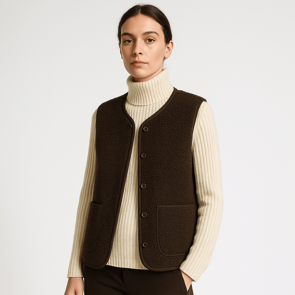 Lavinque Vest Gilet Sherpa Sans Manches | Blanc Cassé | Douillet et Décontracté