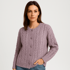 Lavinque Vest Pourpre / XS Gilet Bohème à Torsades | Tricot Ajouré | Confort Décontracté & Élégant