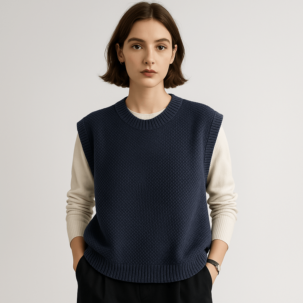 Lavinque Vest Pull Sans Manches Maille Torsadée | Acrylique | Élégance Décontractée