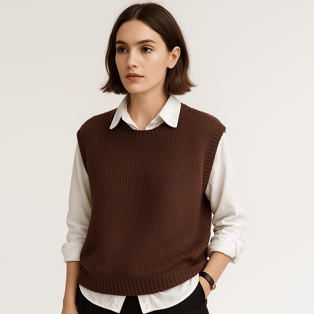 Lavinque Vest Pull Sans Manches Maille Torsadée | Acrylique | Élégance Décontractée