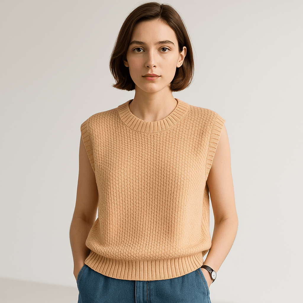 Lavinque Vest Pull Sans Manches Maille Torsadée | Acrylique | Élégance Décontractée