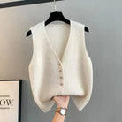 Lavinque Vests Beige / S Gilet Sans Manches | Boutons Élégants | Style Minimaliste et Chic