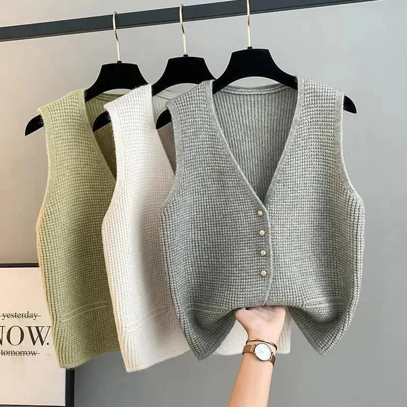 Lavinque Vests Gilet Sans Manches | Boutons Élégants | Style Minimaliste et Chic