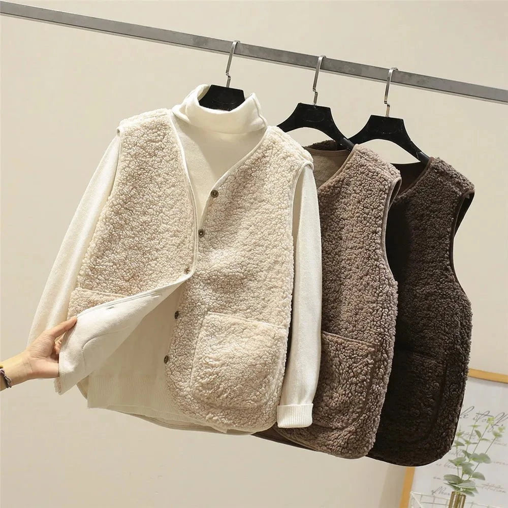 Lavinque Vests Gilet Sans Manches | Effet Mouton | Chaleur et Style Décontracté