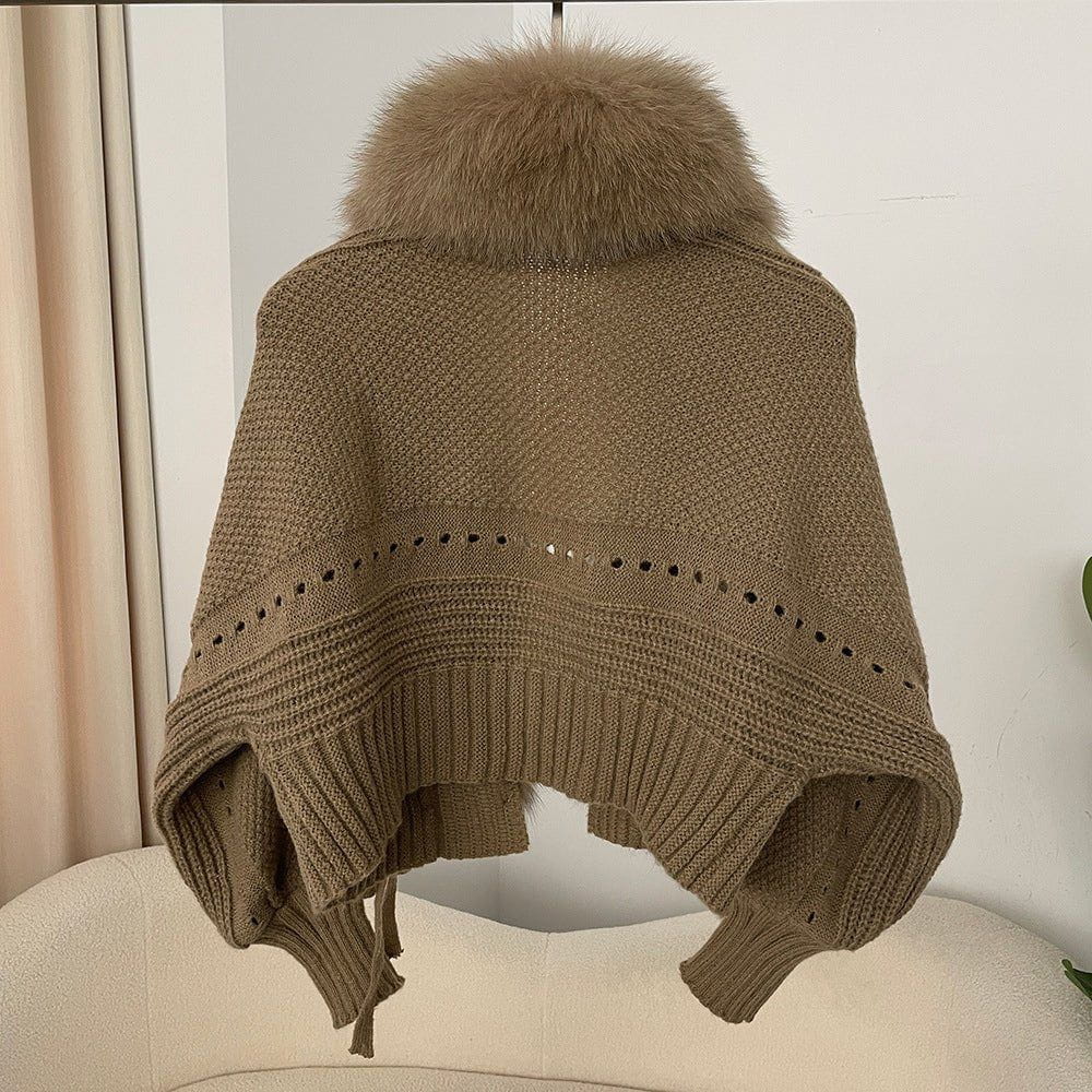 Lavinque Vests Gilet Tricoté avec Col en Fausse Fourrure | Élégance & Chaleur | Féminin et Raffiné
