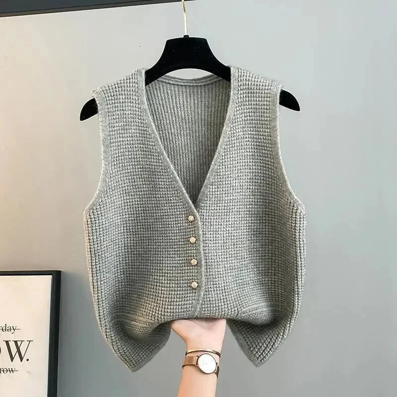 Lavinque Vests Gris / S Gilet Sans Manches | Boutons Élégants | Style Minimaliste et Chic