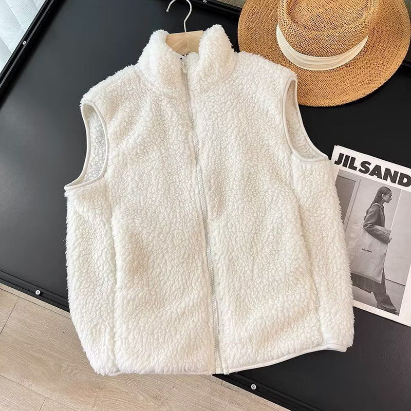 Lavinque Vests Lacté / S Gilet sans manches en fausse fourrure | Doux et chaleureux | Style cosy et tendance