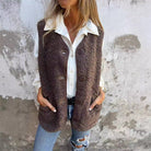 Lavinque Vests Marron / S Gilet Sans Manches en Mouton Synthétique | Marron Chocolat | Douillet et Décontracté