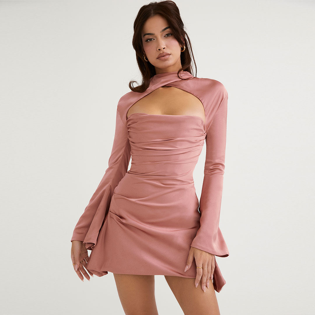 Mini-robe drapée à découpes