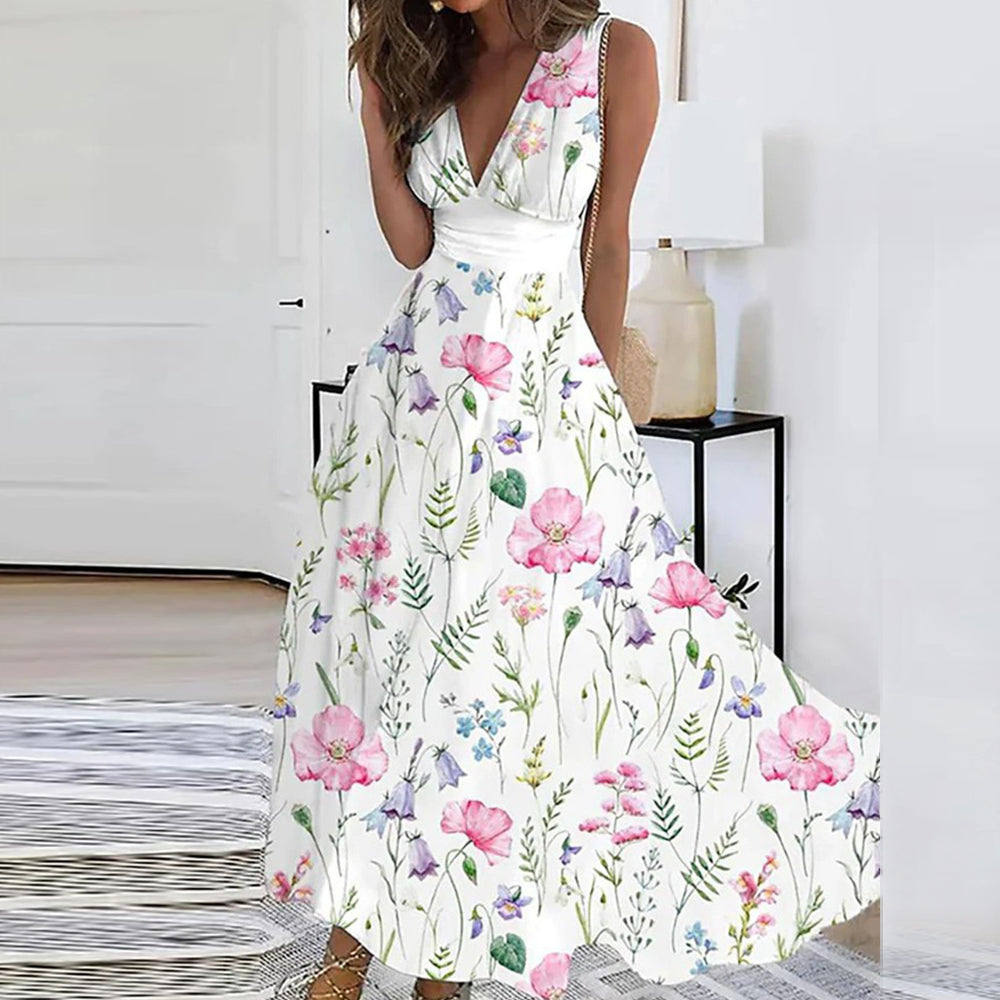 Robe longue à fleurs