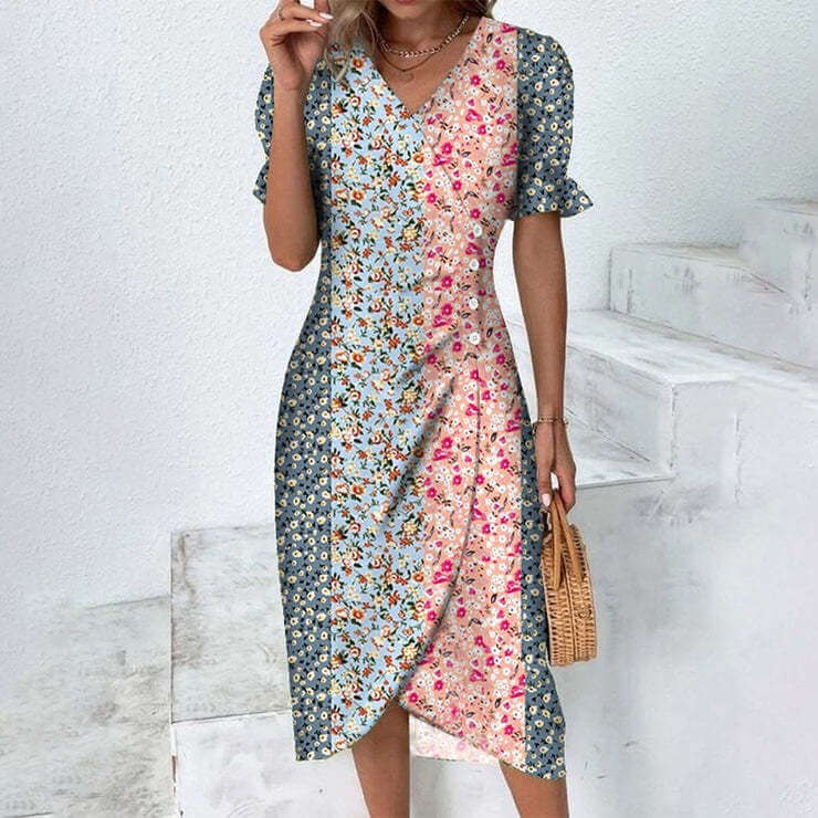 Robe portefeuille imprimée | Élégante & confortable