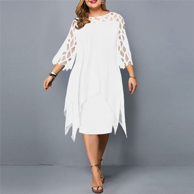 Robe fluide col ajouré