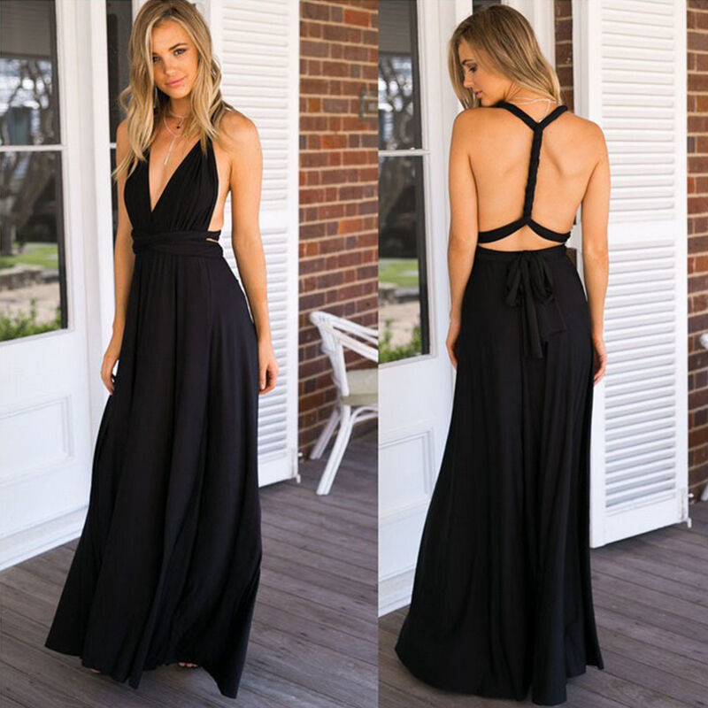 Robe longue dos-nu fluide