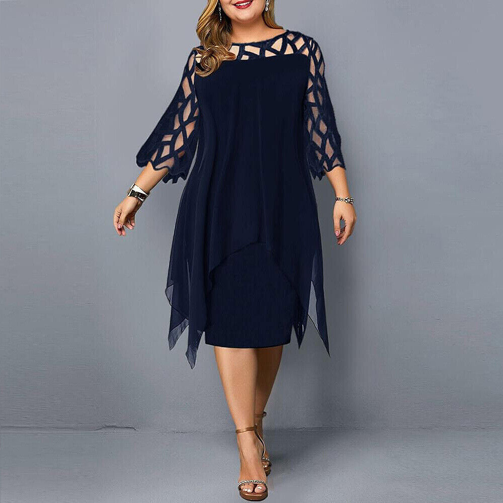 Robe fluide col ajouré