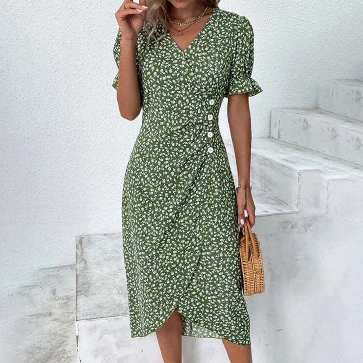 Robe portefeuille imprimée | Élégante & confortable