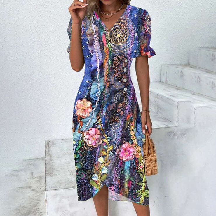 Robe portefeuille imprimée | Élégante & confortable